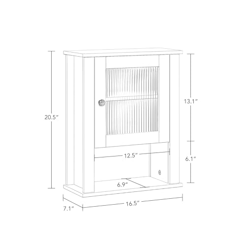 52% Off RiverRidge Slim Bathroom Wall Cabinet with Glass Door - Image 3