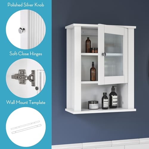 52% Off RiverRidge Slim Bathroom Wall Cabinet with Glass Door - Image 6