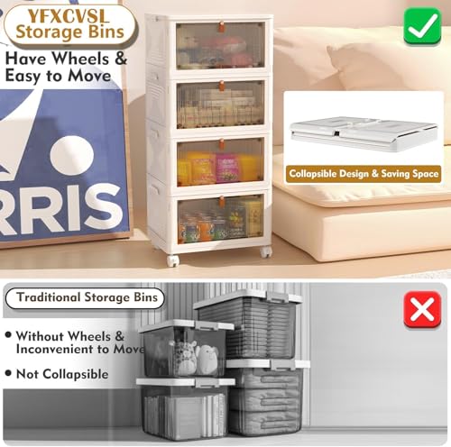 Save 41% on YFXCVSL 4-Tier Stackable Storage Bins with Wheels - Image 4