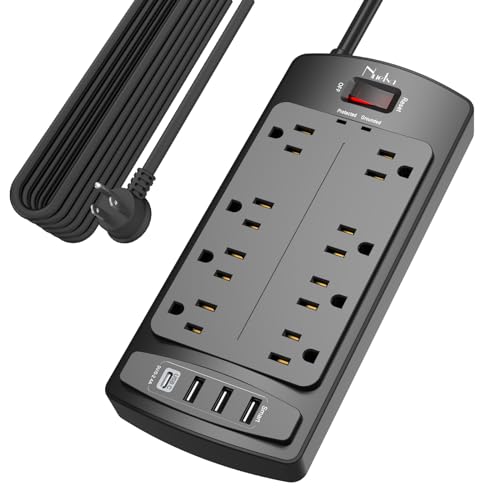 63% Off Nuetsa Surge Protector Power Strip with 8 Outlets & 4 USB