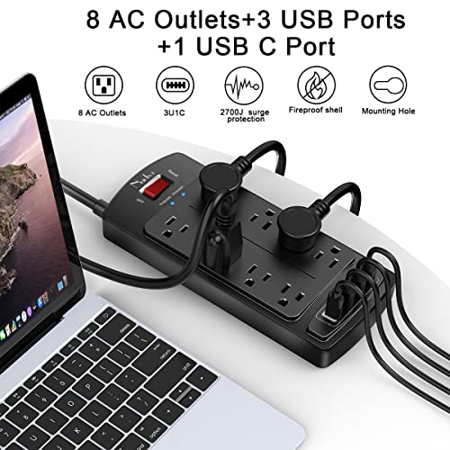 63% Off Nuetsa Surge Protector Power Strip with 8 Outlets & 4 USB - Image 2