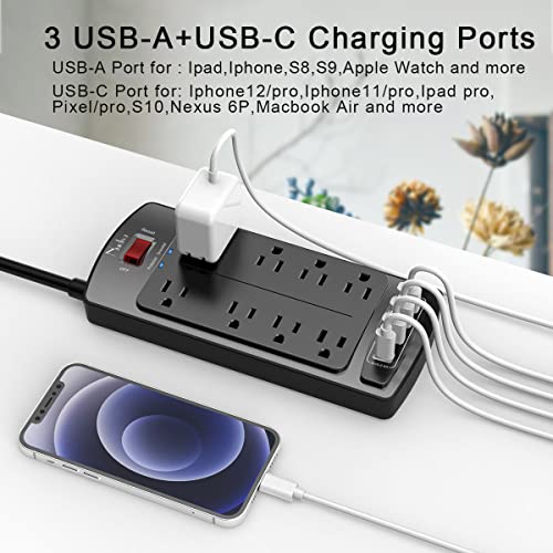 63% Off Nuetsa Surge Protector Power Strip with 8 Outlets & 4 USB - Image 3