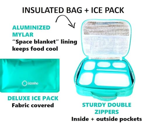 Insulated Bento Box Lunch Set with Bag & Ice Pack for Kids & Adults - Image 2