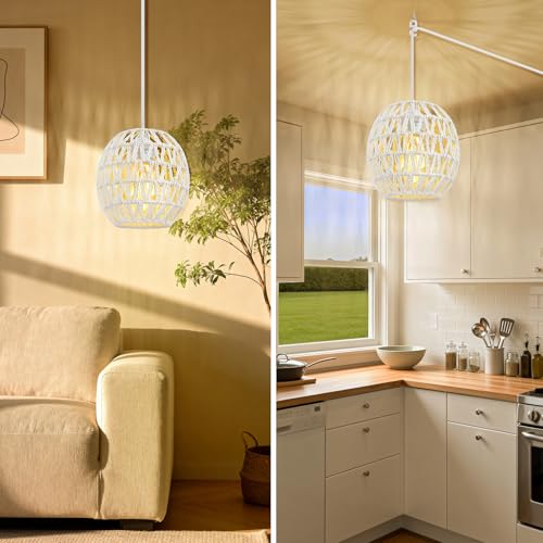 50% Off SLYYMY Rattan Plug-in Pendant Light with Bulbs - Image 6