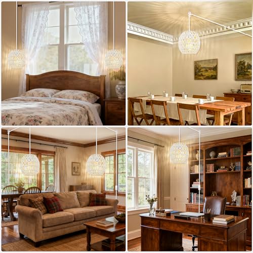 50% Off SLYYMY Rattan Plug-in Pendant Light with Bulbs - Image 7