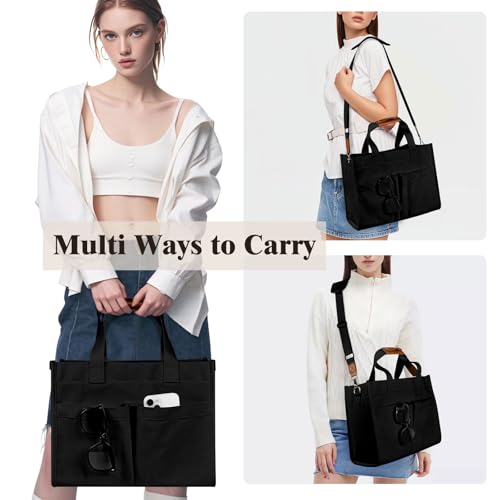 50% Off Canvas Tote Bag for Women with Laptop Compartment - Image 4