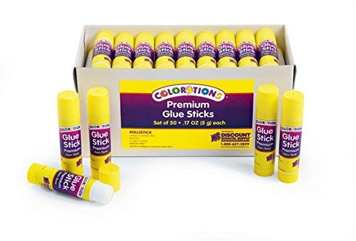Save 63% on Colorations Washable Glue Sticks, 50-Pack - Image 1