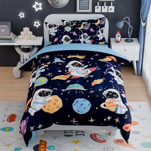 50% Off SANDJEST Full Size Astronaut Bedding Set for Boys