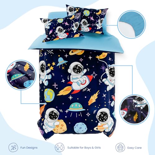 50% Off SANDJEST Full Size Astronaut Bedding Set for Boys - Image 2