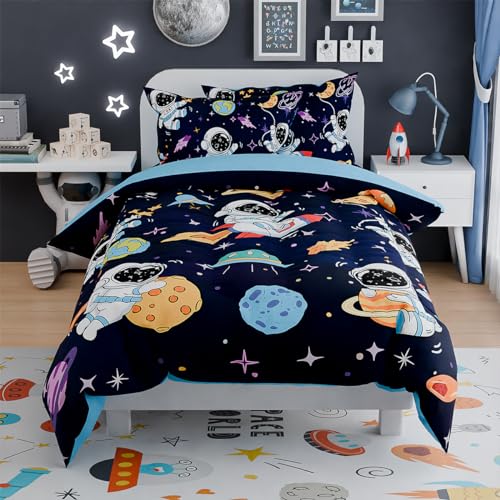 50% Off SANDJEST Full Size Astronaut Bedding Set for Boys - Image 4