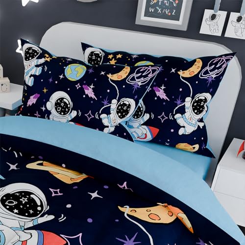 50% Off SANDJEST Full Size Astronaut Bedding Set for Boys - Image 5