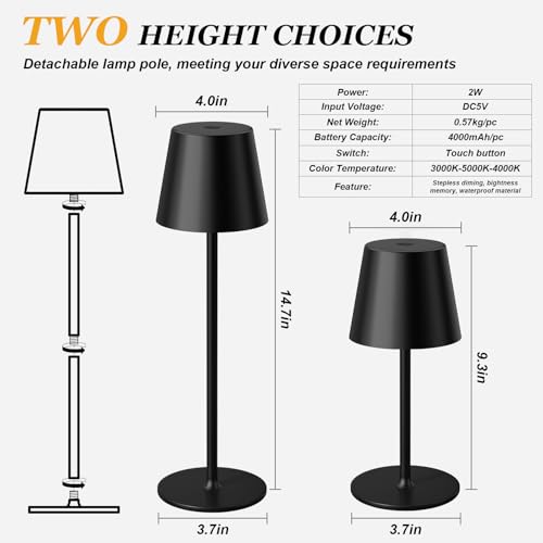 Save 26% on Kakanuo Cordless Rechargeable Table Lamps (2-Pack) - Image 6