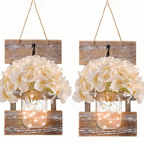 50% Off Farmhouse Mason Jar Wall Sconce with LED Lights