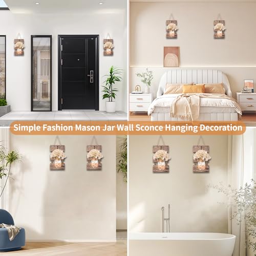 50% Off Farmhouse Mason Jar Wall Sconce with LED Lights - Image 4