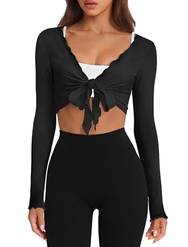 Save on NIASHOT Women's Long Sleeve Wrap Top for Pilates & Dance - Image 2