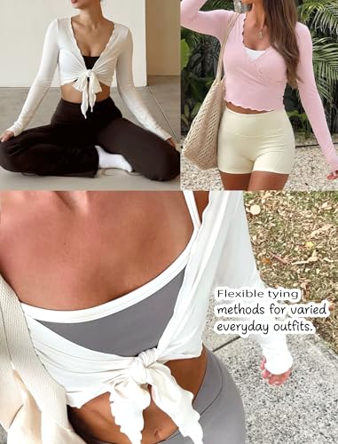 Save on NIASHOT Women's Long Sleeve Wrap Top for Pilates & Dance - Image 4