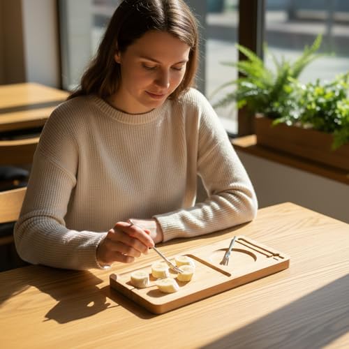 50% Off Bamboo Serving Tray Set with Fork & Spoon - Image 4