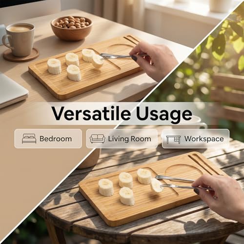 50% Off Bamboo Serving Tray Set with Fork & Spoon - Image 6
