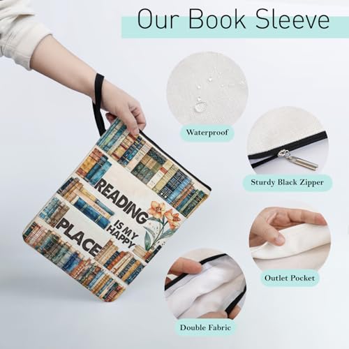50% Off Reading Book Sleeve with Zipper & Pocket - Image 3