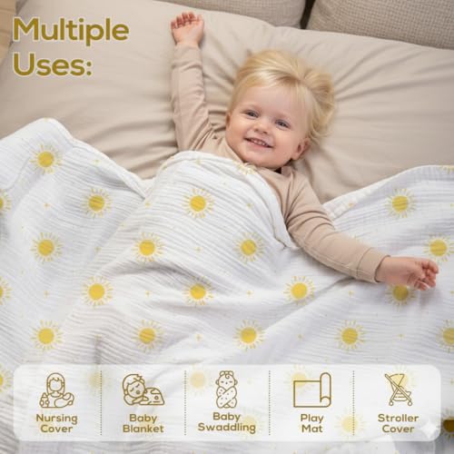 50% Off LILY O LAUREL Muslin Swaddle Baby Blankets, Pack of 2 - Image 4