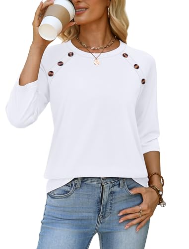 58% Off WIHOLL Women's 3/4 Sleeve Casual Blouse Tops - Image 2