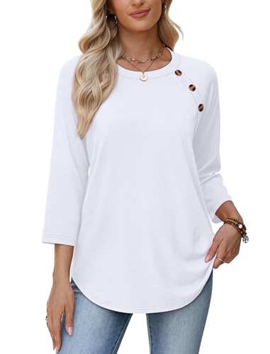 58% Off WIHOLL Women's 3/4 Sleeve Casual Blouse Tops - Image 4