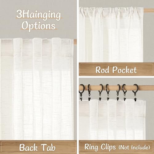 Save 34% on LAMIT Natural Linen Semi Sheer Curtains - Image 3