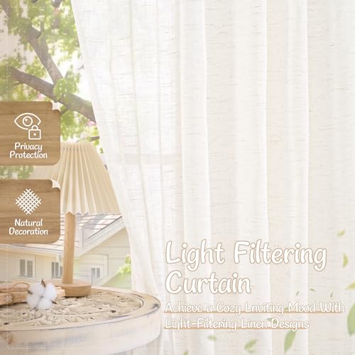 Save 34% on LAMIT Natural Linen Semi Sheer Curtains - Image 5