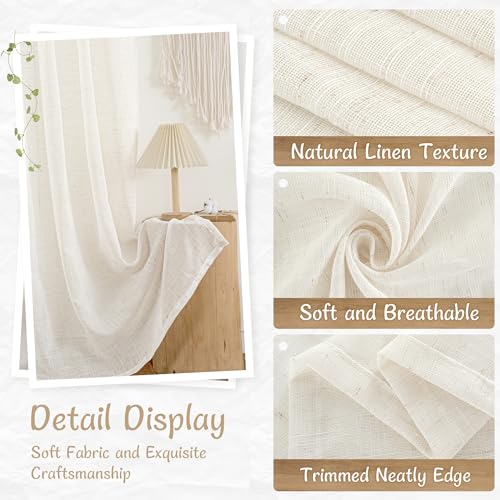 Save 34% on LAMIT Natural Linen Semi Sheer Curtains - Image 6