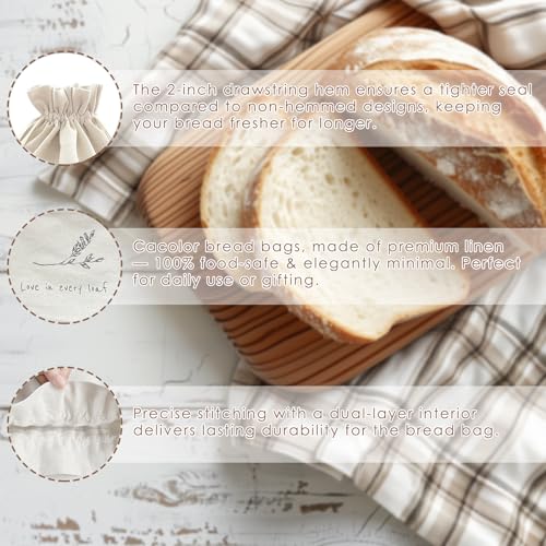 15% Off Reusable Linen Bread Bags for Homemade Sourdough - Image 3