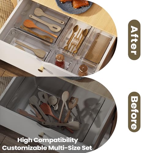 21-Piece Clear Drawer Organizer Set for Vanity & Office - Image 6
