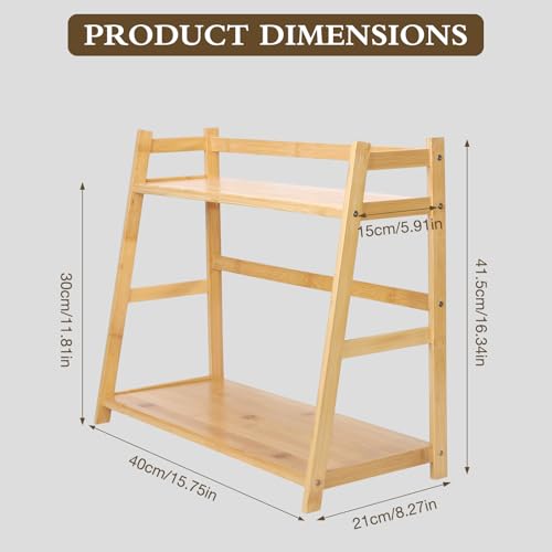 50% Off 2-Tier Desktop Bookshelf - Bamboo Desk Organizer - Image 2