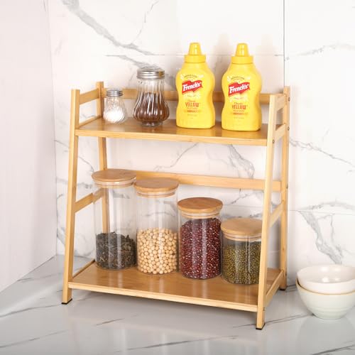 50% Off 2-Tier Desktop Bookshelf - Bamboo Desk Organizer - Image 4