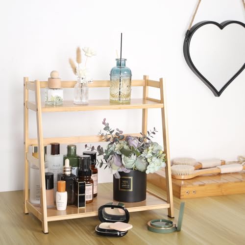 50% Off 2-Tier Desktop Bookshelf - Bamboo Desk Organizer - Image 5