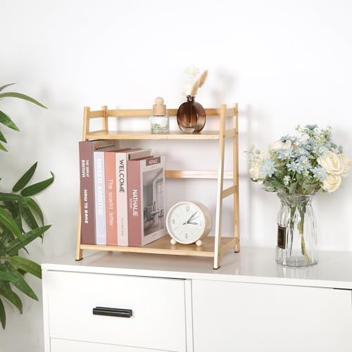 50% Off 2-Tier Desktop Bookshelf - Bamboo Desk Organizer - Image 6