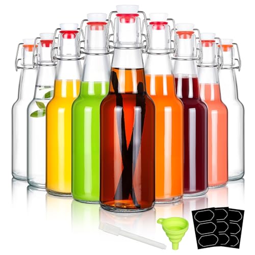 9-Pack 12oz Swing Top Glass Bottles for Home Brewing - Image 1