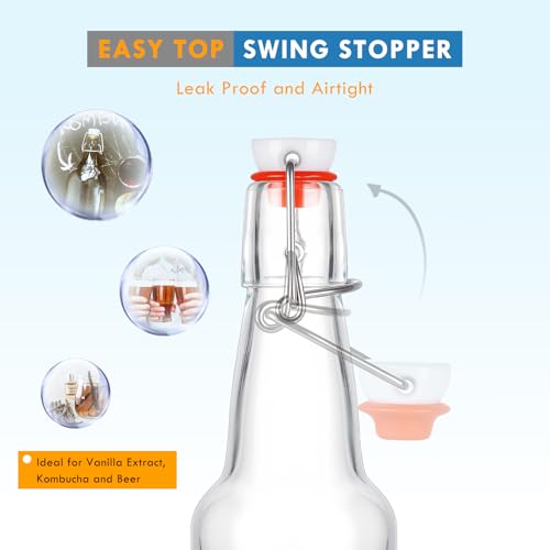 9-Pack 12oz Swing Top Glass Bottles for Home Brewing - Image 4