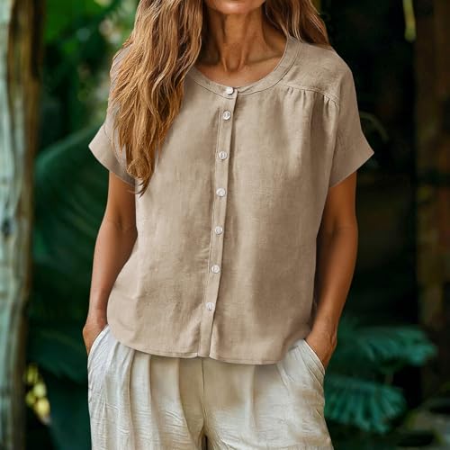 BAOQIN Women's Linen Button Down Shirt - Summer Essential - Image 4