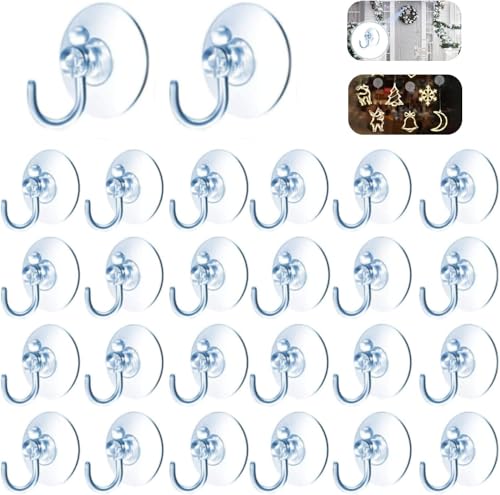 Save 30% on 30-Pack Clear Suction Cup Hooks for Home - Image 1