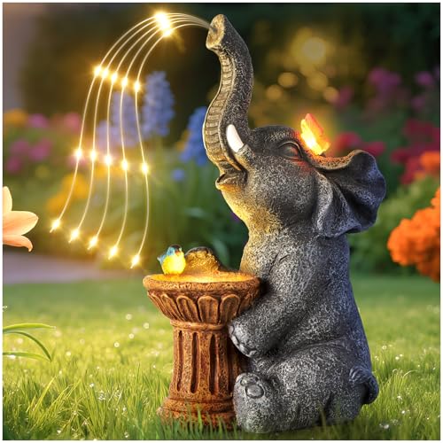 Solar Elephant Garden Statue Light - Outdoor Decor Gift - Image 1