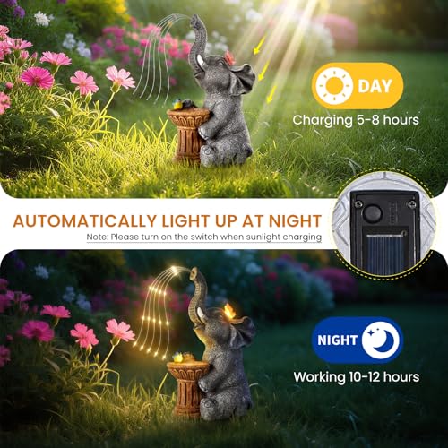 Solar Elephant Garden Statue Light - Outdoor Decor Gift - Image 4