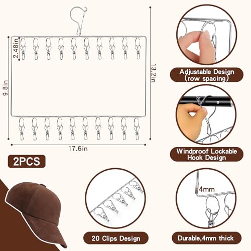 50% Off 2-Pack Stainless Steel Hat & Sock Organizer Rack - Image 2