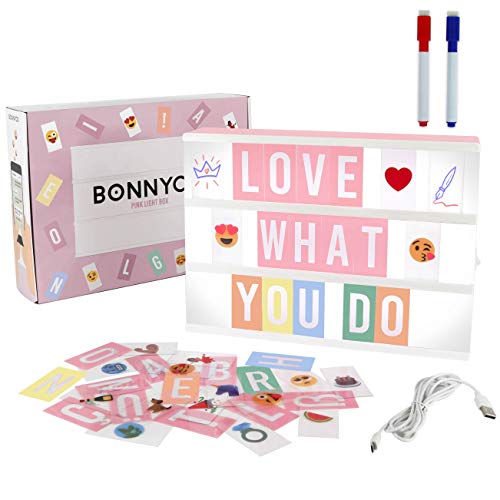 50% Off BONNYCO Pink Cinema Light Box with 400 Letters