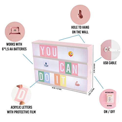 50% Off BONNYCO Pink Cinema Light Box with 400 Letters - Image 3