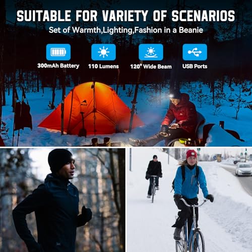 Save 10% on USB Rechargeable LED Beanie Hat with Light - Image 5