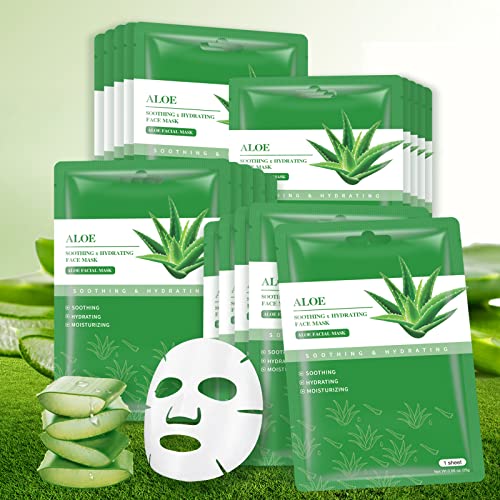 Aloe Vera Face Sheet Masks - Pack of 10 for $8.99 - Image 1
