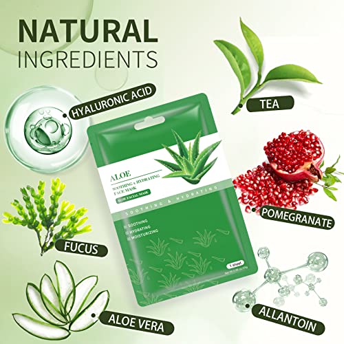 Aloe Vera Face Sheet Masks - Pack of 10 for $8.99 - Image 5