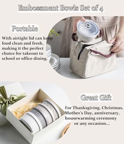 Ceramic Baking Dishes Set of 4 with Lids - 12oz Ramekins - Image 3