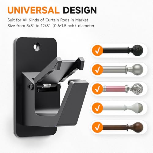 No-Drill Curtain Rod Holders with Code OALYWU9N - Image 2