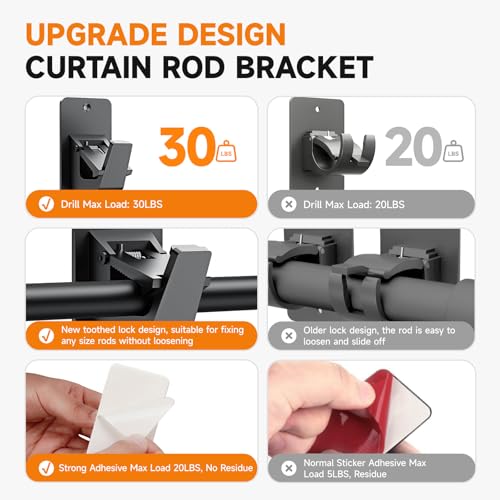 No-Drill Curtain Rod Holders with Code OALYWU9N - Image 4